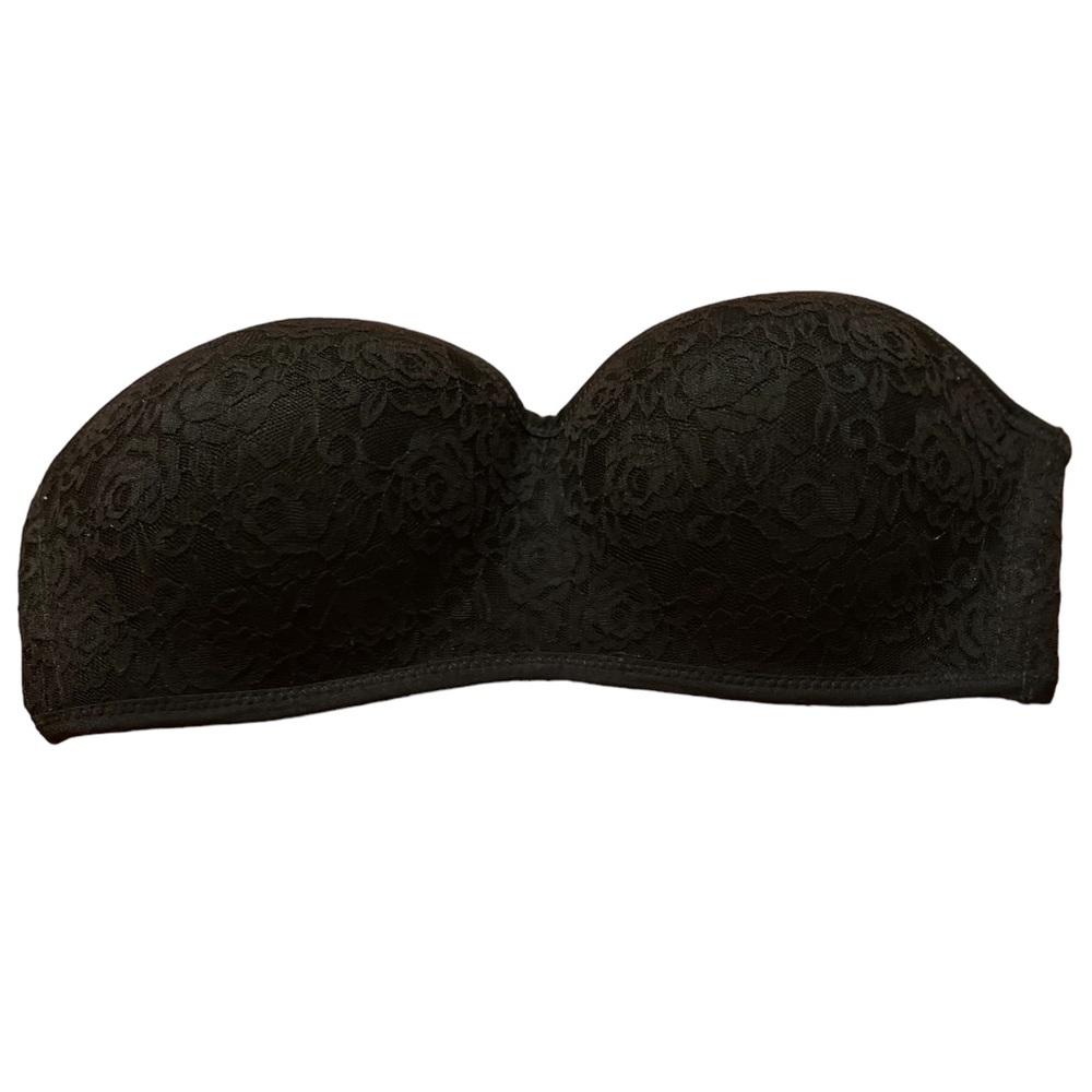 Pink small black lace bandeau like new condition